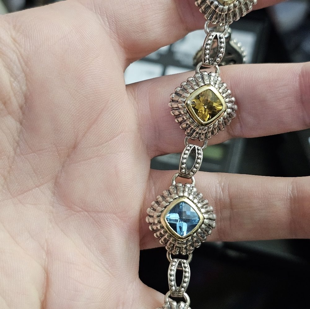 14k & 925 genuine gemstone bracelet - Picture 8 of 8